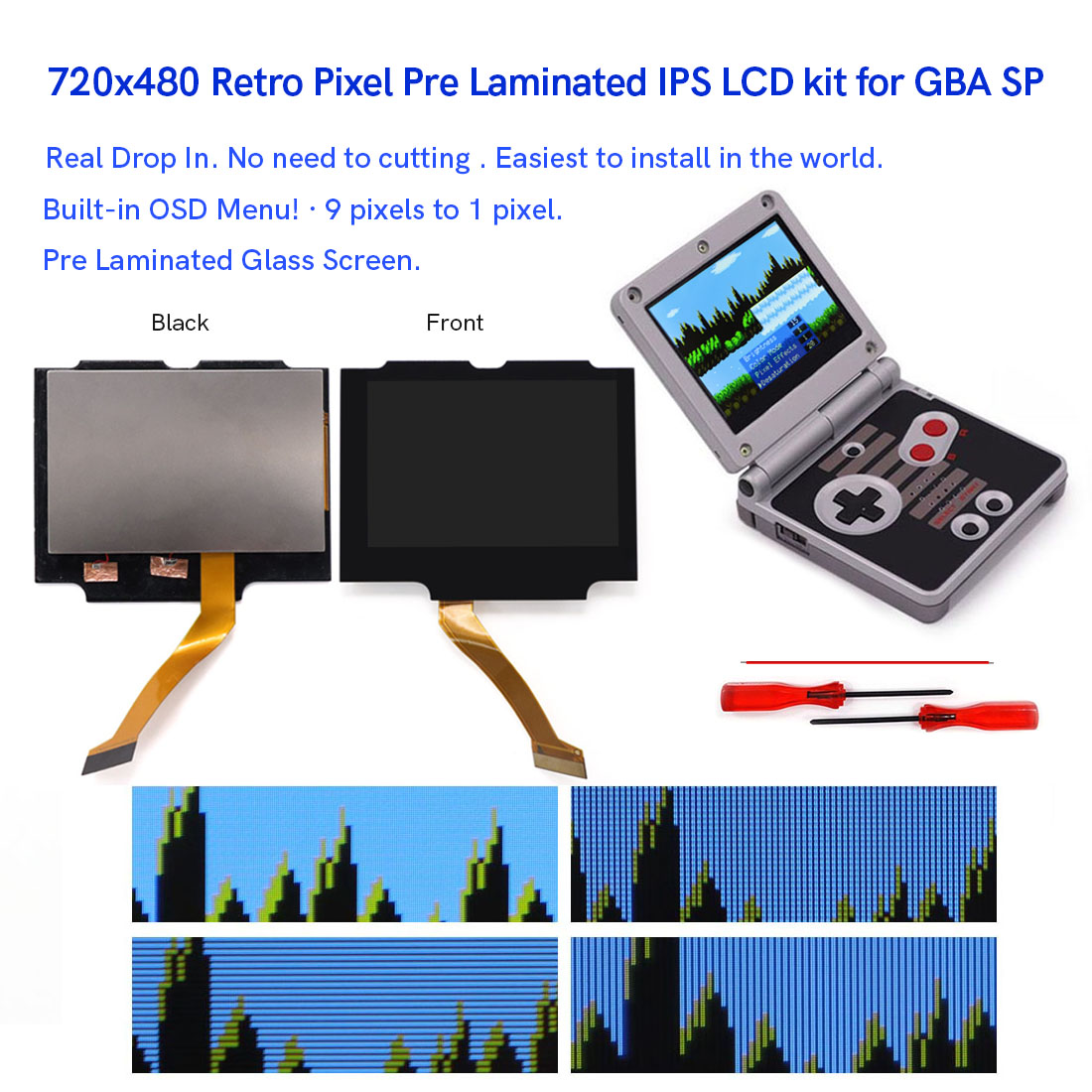 Lcd Screen Arcade - HD 3,0 Zoll für GBA SP