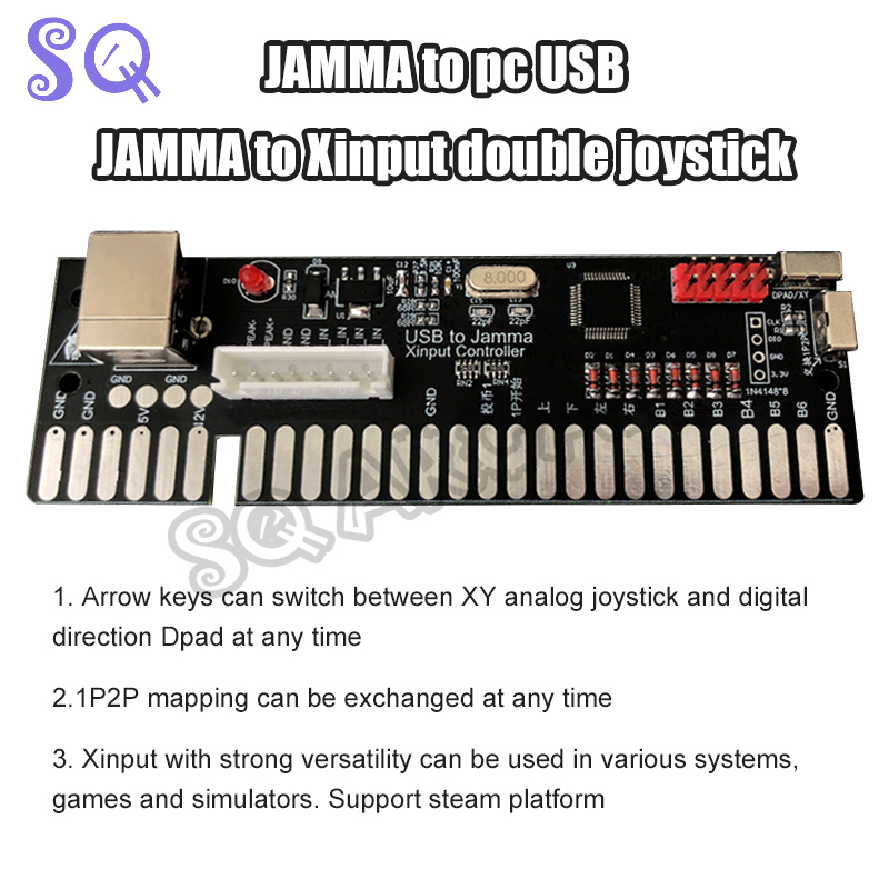 Coin Acceptor Selector - USB zu Jamma Xinput Controller Doppel