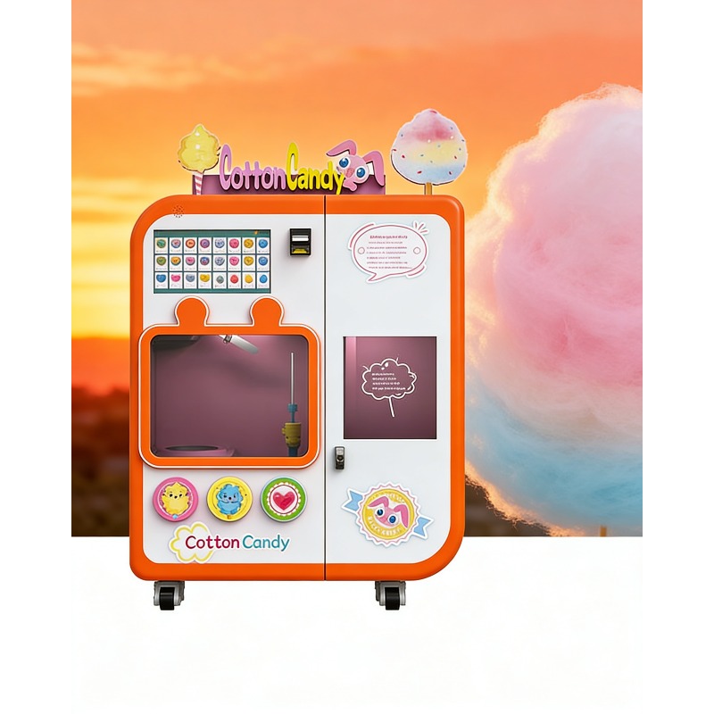 Commercial Vending Machine - Vollautomatischer Zuckerwatte-Automat mit Wechselsystem Kommerzieller 4-Geschmacks-Zuckerwatte-Hersteller